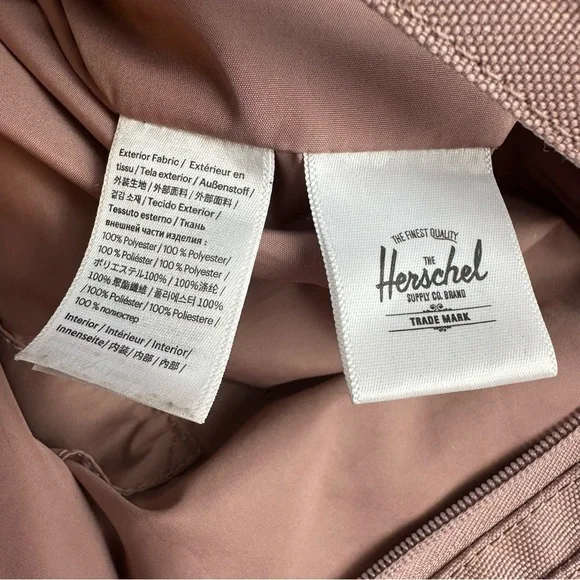 Herschel Supply Co Tote Bag Mica Ash Rose Zip Top Satchel Carry On Pockets - Picture 11 of 13